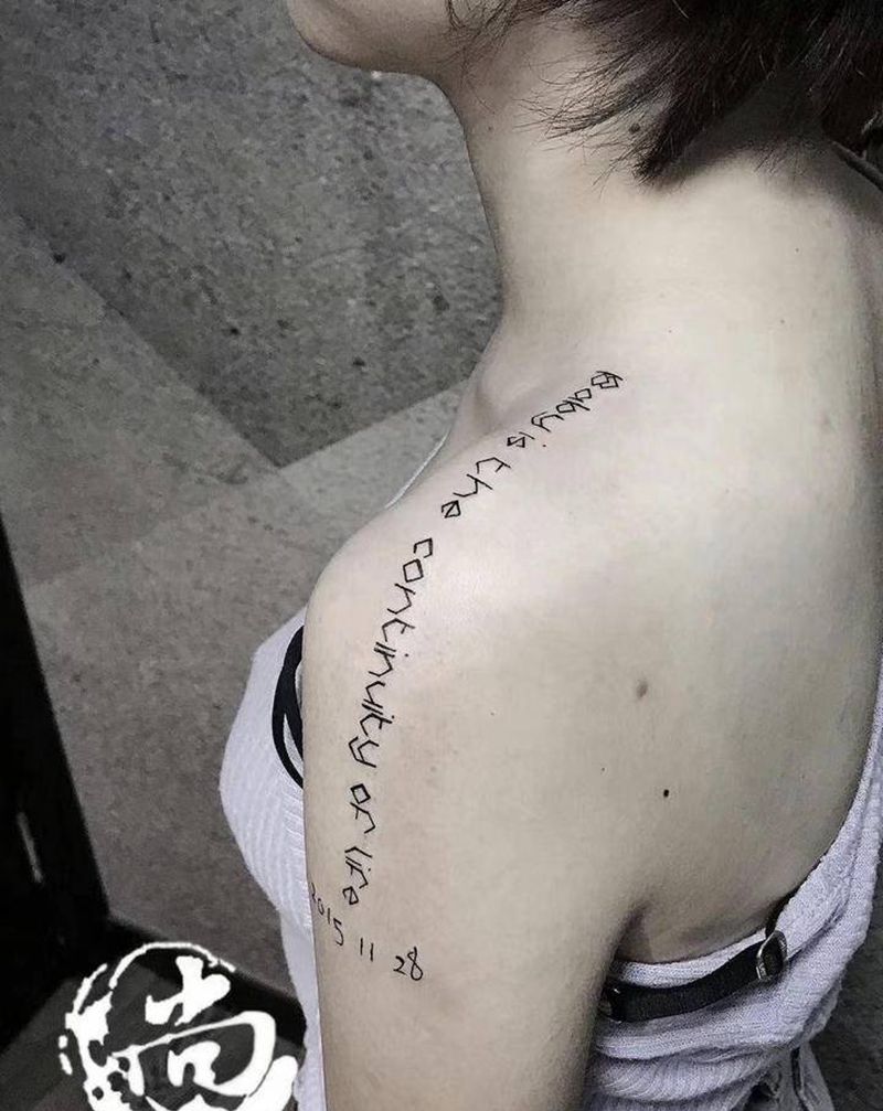 字母纹身图片_肩部图腾纹身图案