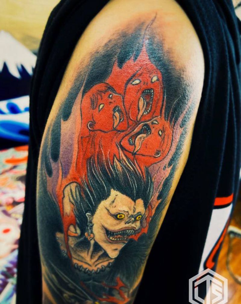 死亡笔记纹身图片_手臂New School纹身图案