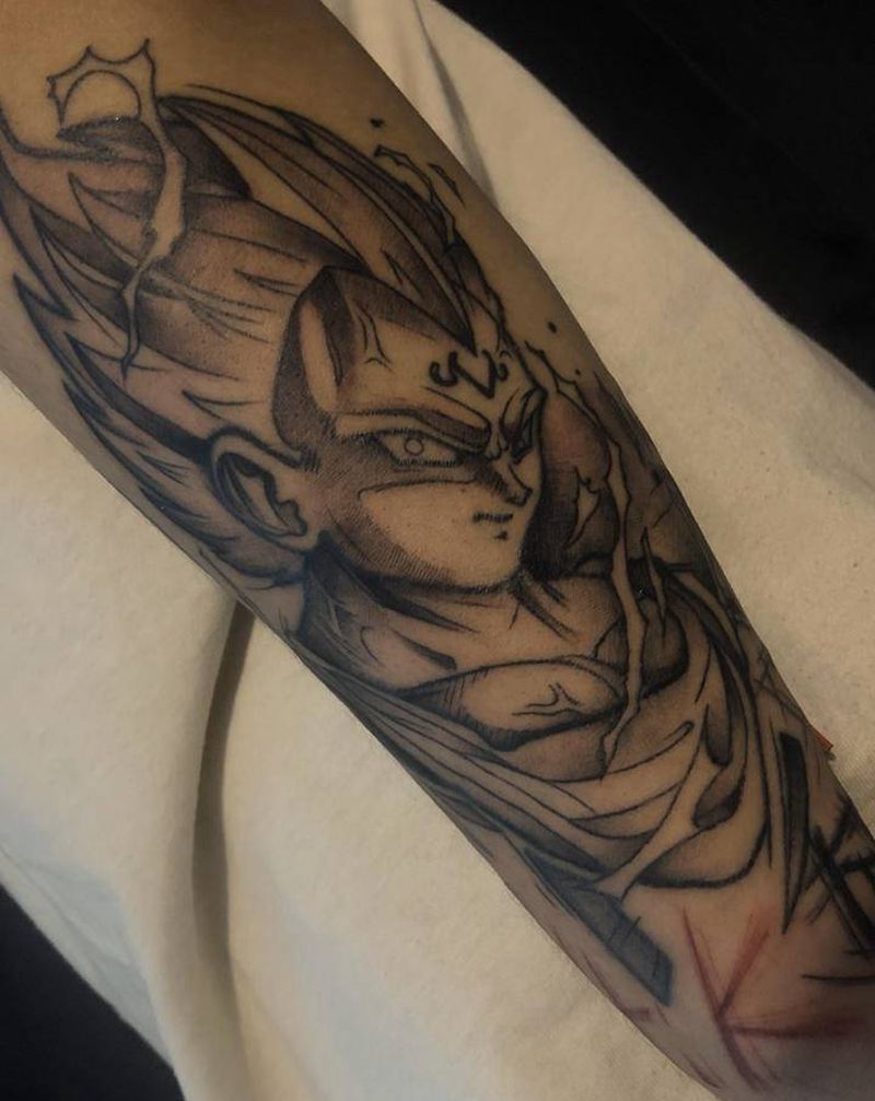 贝吉塔纹身图片_手臂点刺New School纹身图案