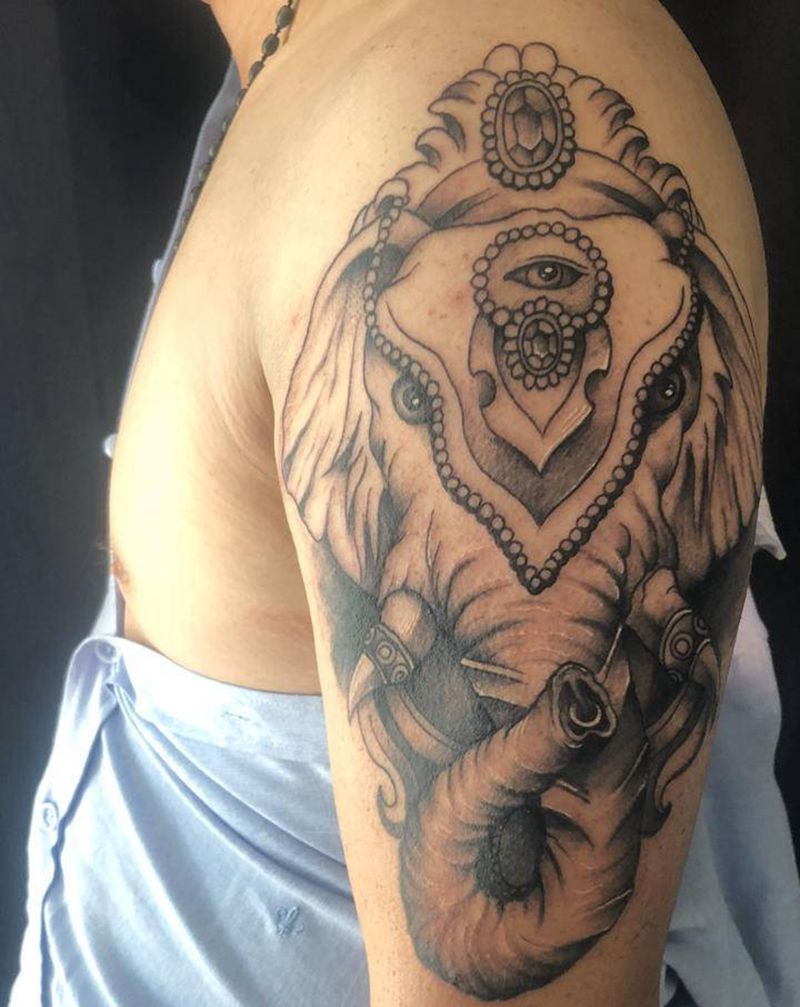 象纹身图片_手臂纹身图案