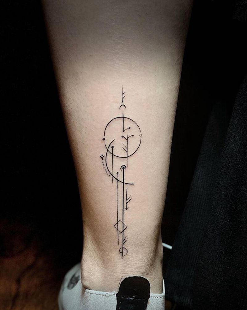 几何线条纹身图片_几何纹身图案