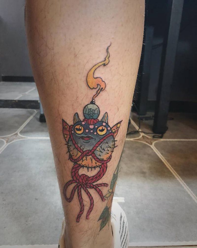 new school纹身图片_腿部纹身图案