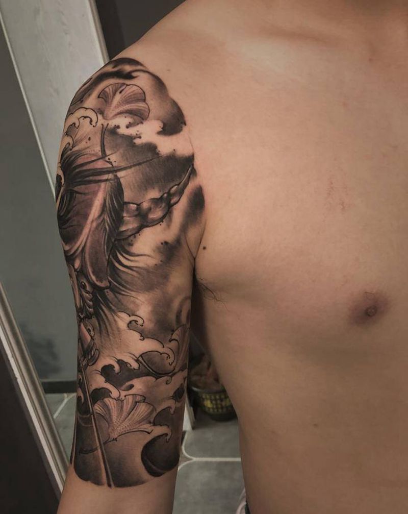 般若纹身图片_肩部新传统纹身图案