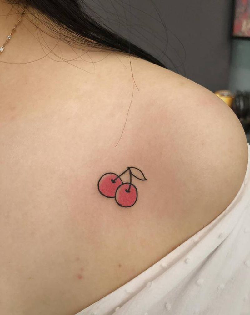 小清新纹身图片_胸部手臂New School纹身图案