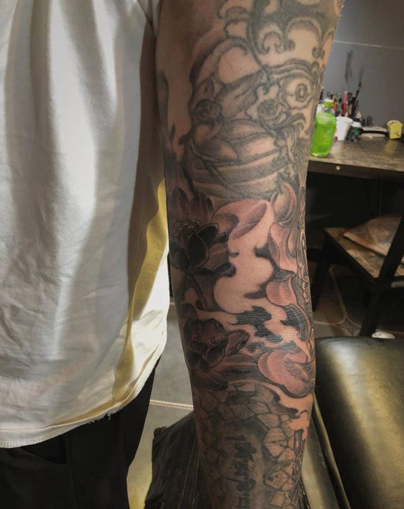 象神纹身图片_手臂新传统纹身图案