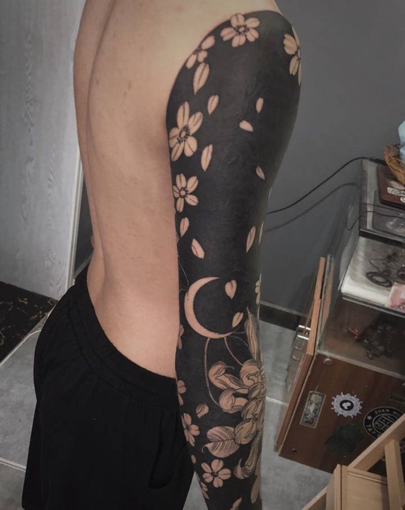 黑臂纹身图片_手臂图腾纹身图案