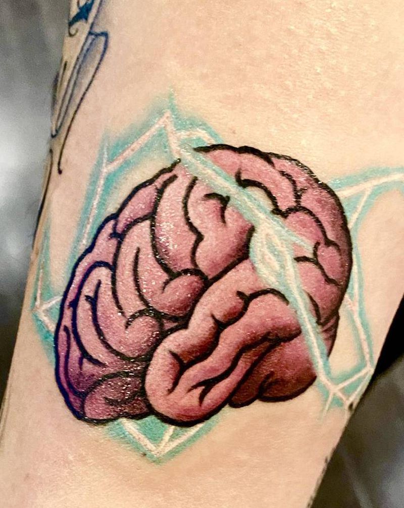 灵光乍现纹身图片_手臂New School大脑光灵感纹身图案