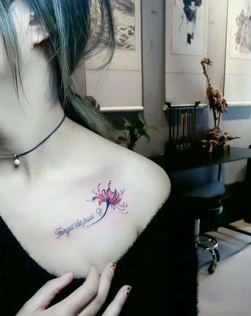 彼岸纹身图片_胸部纹身图案