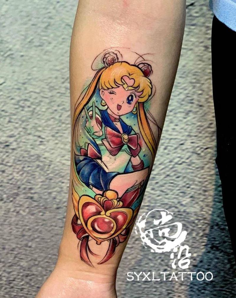 遮盖美少女战士纹身图片_手臂New School纹身图案