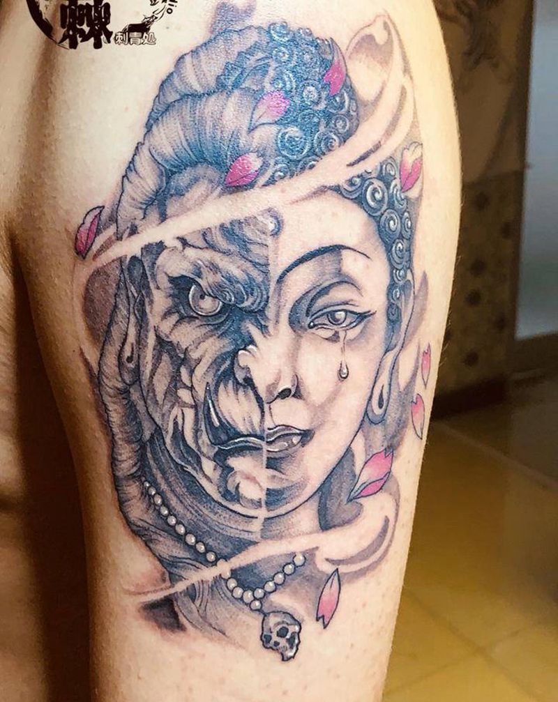 不动明王尊  第二个纹身图片_手臂新传统纹身图案