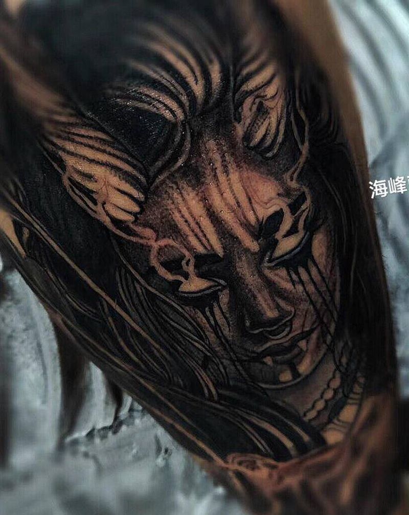 欧美图案纹身图片_腿部纹身图案