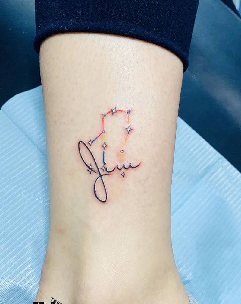 专属设计 名字和星座纹身图片_脚部纹身图案