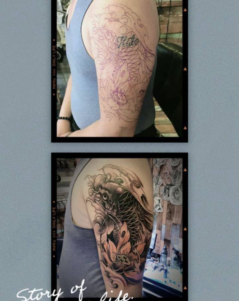 遮盖小英文纹身图片_手臂新传统纹身图案