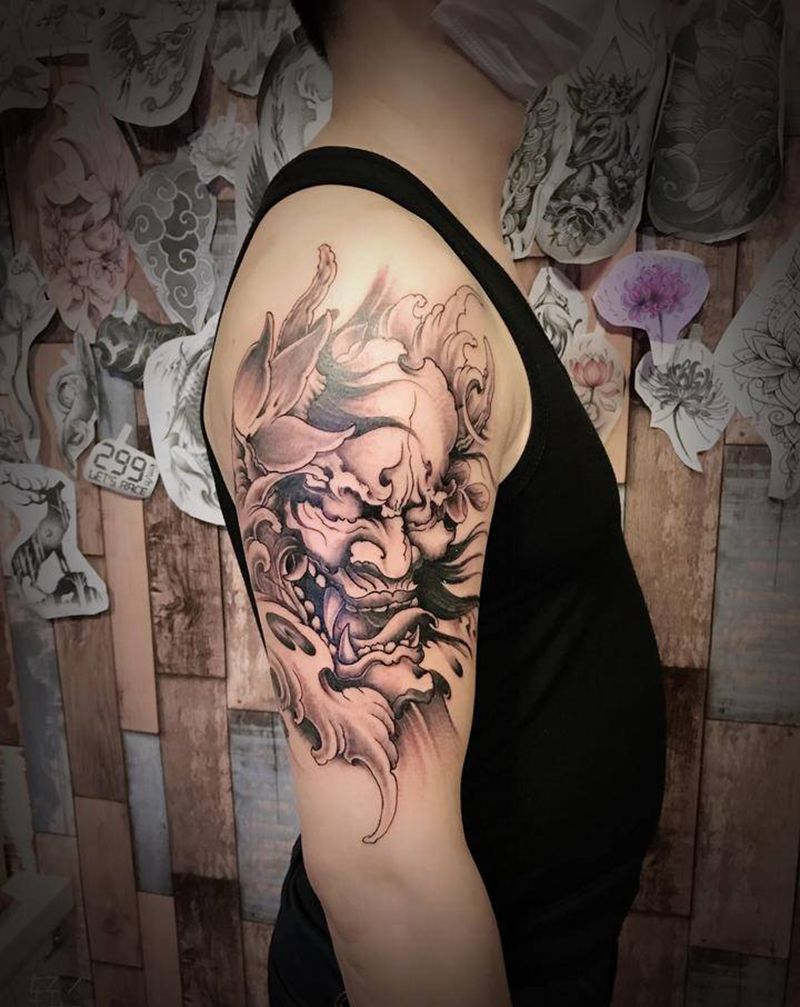 般若纹身图片_手臂新传统纹身图案