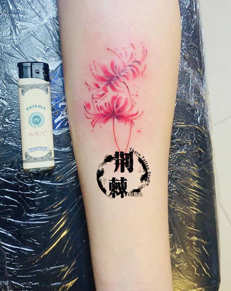 彼岸花纹身图片_手臂纹身图案