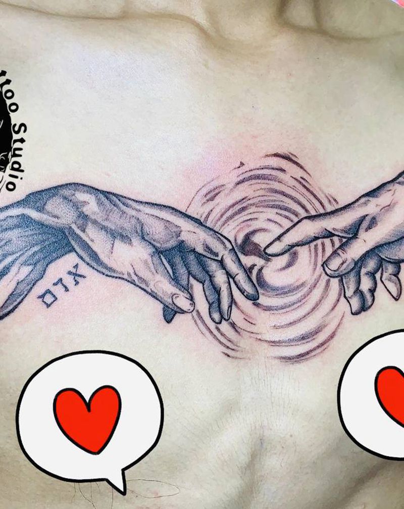 创世纪 万物混沌纹身图片_胸部欧美写实纹身图案