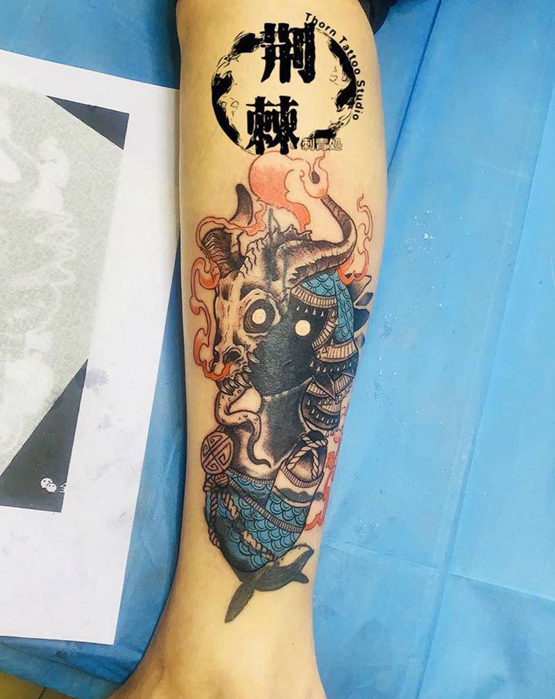 幽冥娃娃 再来一次就遮完了纹身图片_腿部纹身图案