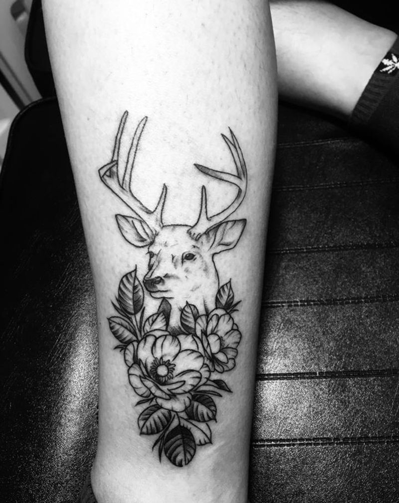 近日纹身图片_腿部纹身图案