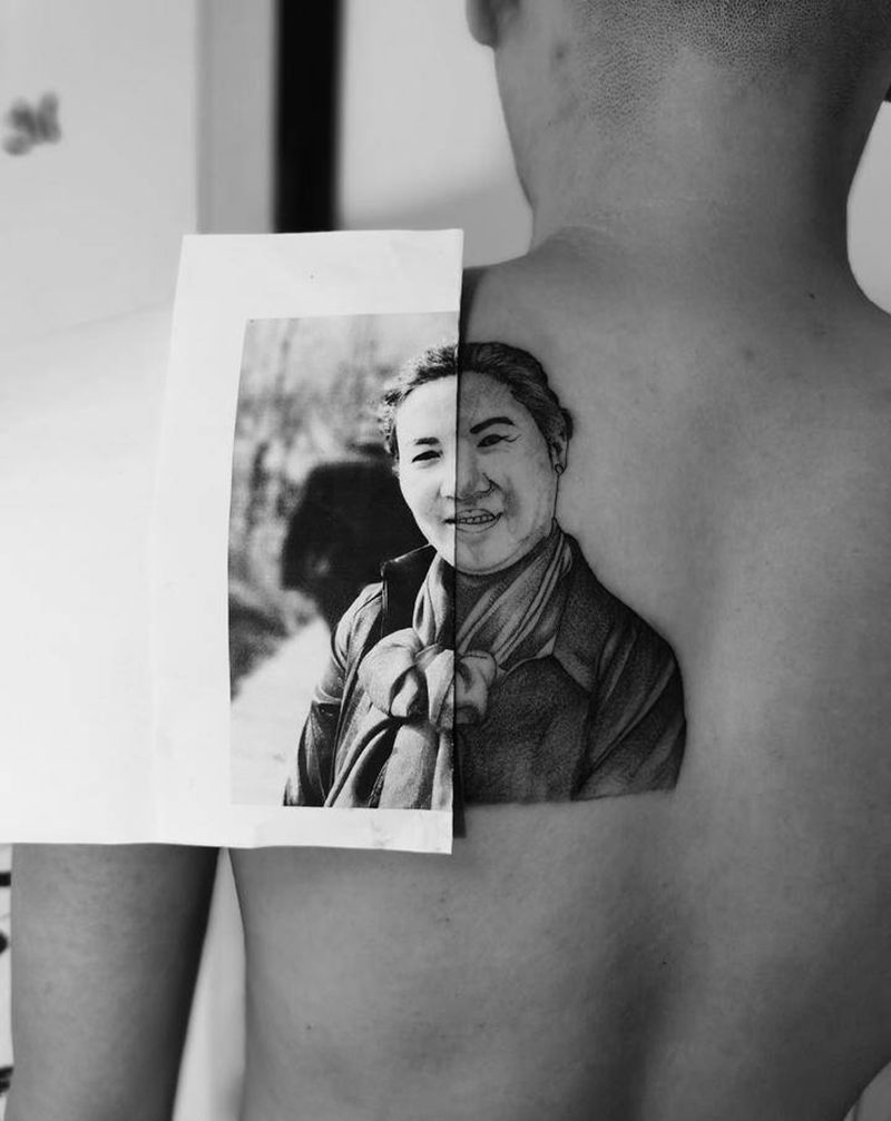 昨日纹身图片_背部纹身图案