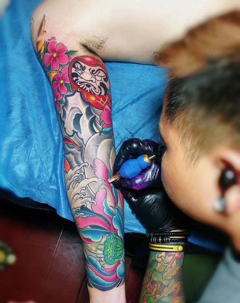 花臂合集纹身图片_手臂新传统老传统纹身图案