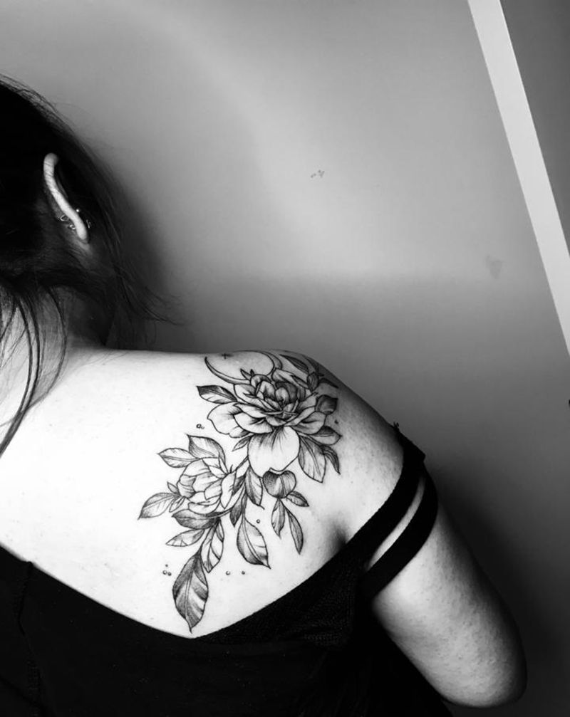 近日纹身图片_背部纹身图案