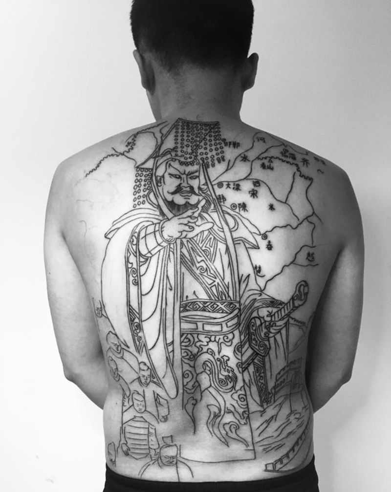 这就是朕为你打下的江山纹身图片_背部纹身图案