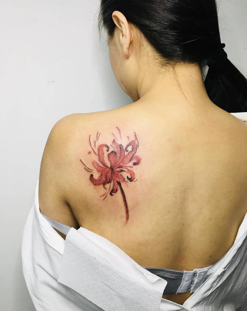 近日纹身图片_背部纹身图案