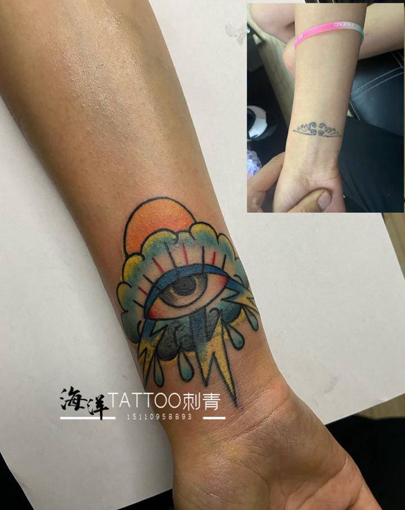 眼力纹身图片_手臂Old School纹身图案