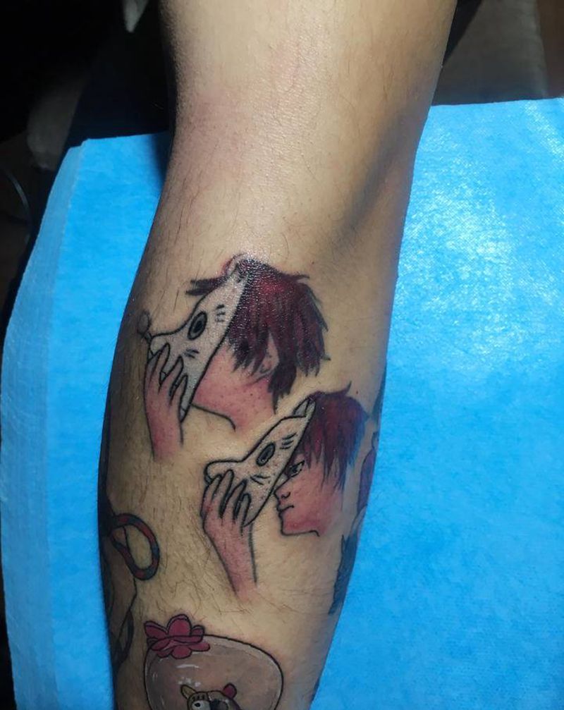 修改纹身图片_手臂New School纹身图案