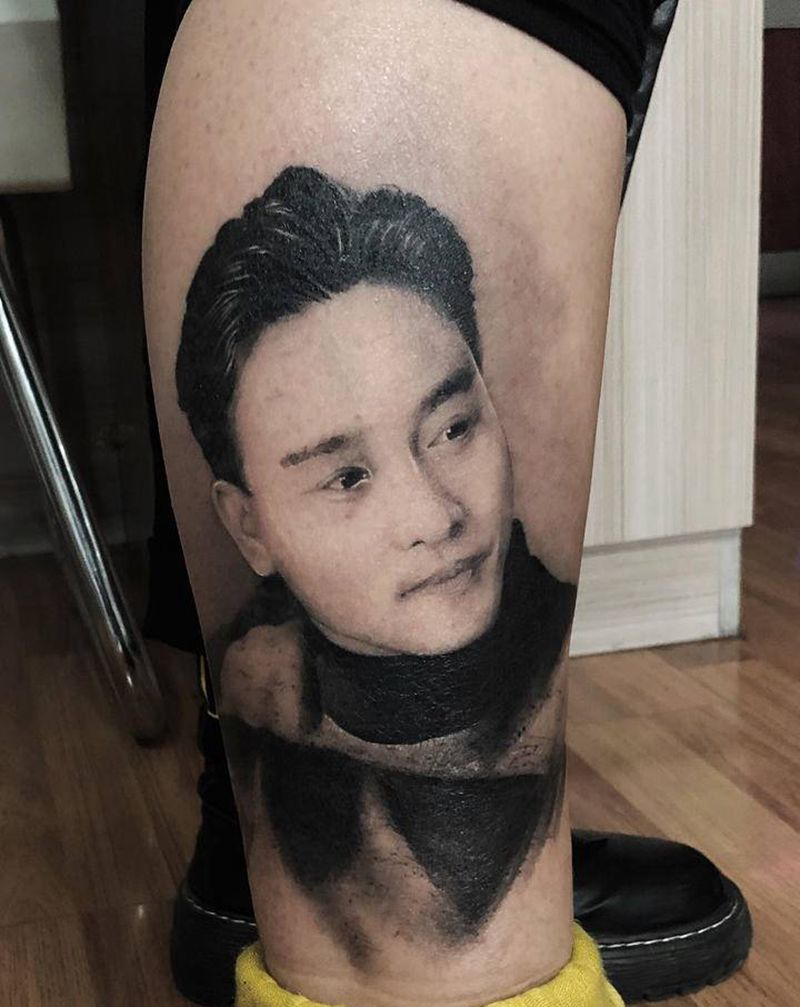 哥哥纹身图片_腿部手臂欧美写实纹身图案