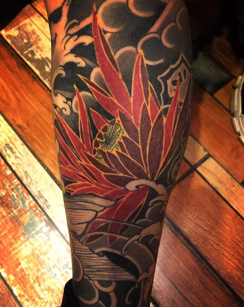 传统包小腿纹身图片_腿部手臂老传统新传统纹身图案