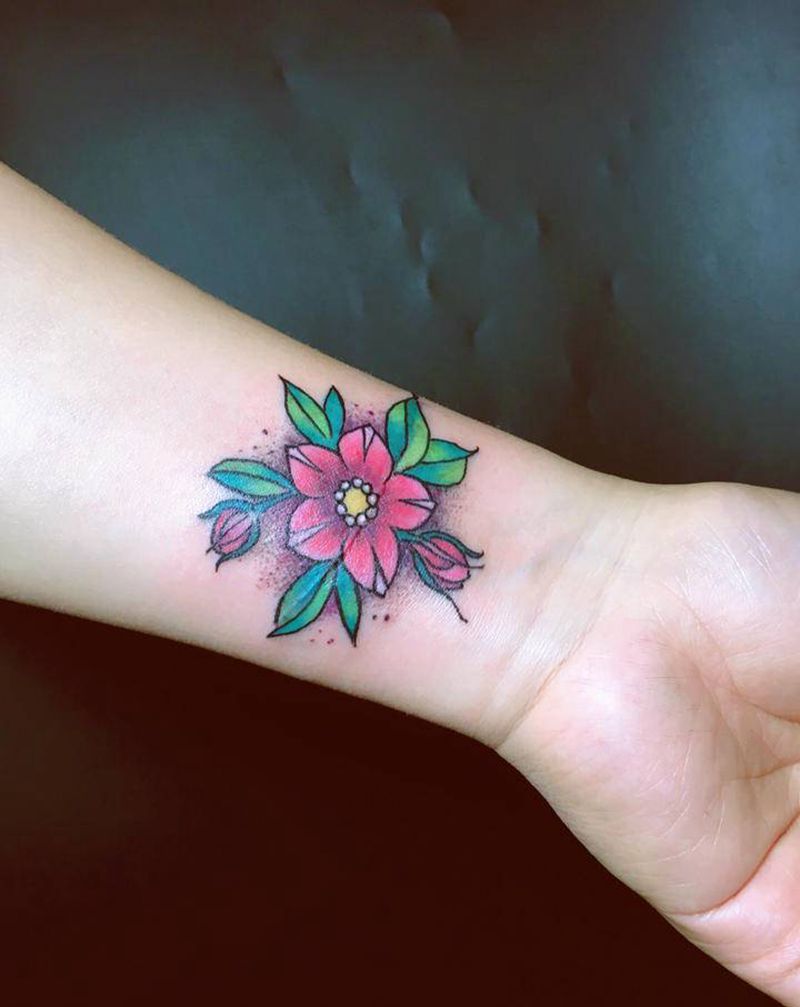 樱花纹身图片_手臂新传统纹身图案