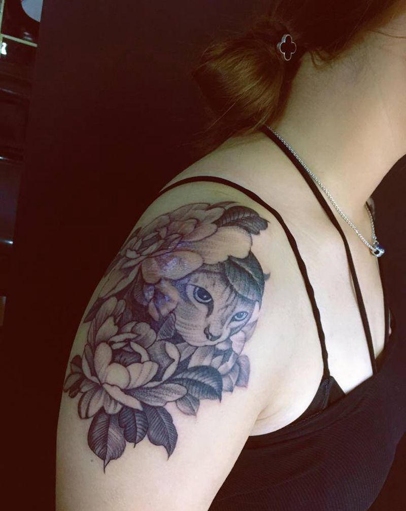 疤痕遮盖纹身图片_肩部纹身图案