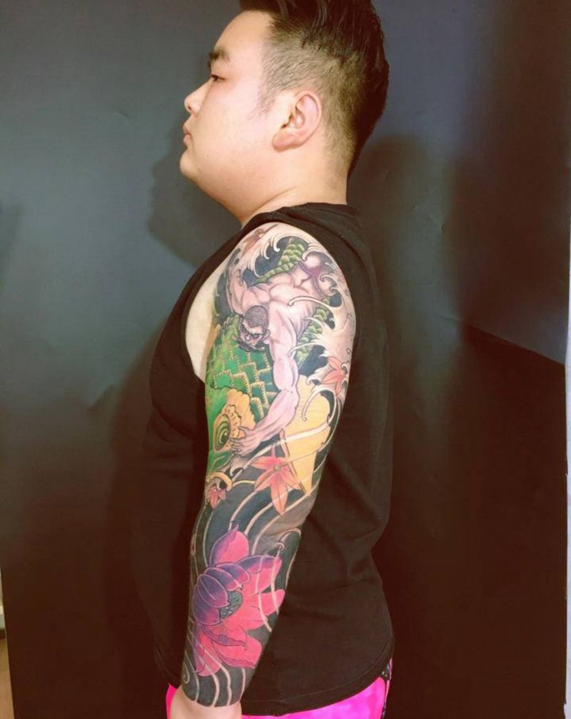 暴力遮盖纹身图片_手臂纹身图案