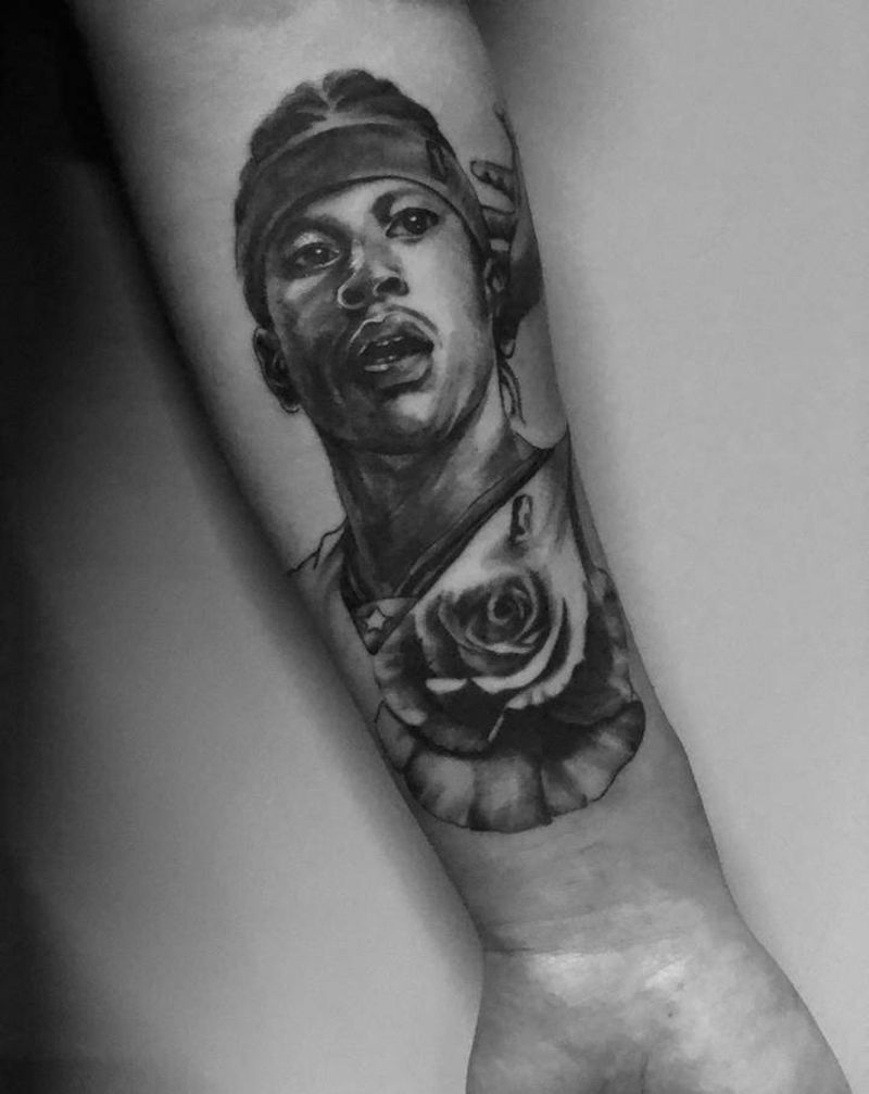 艾佛森纹身图片_手臂欧美写实纹身图案