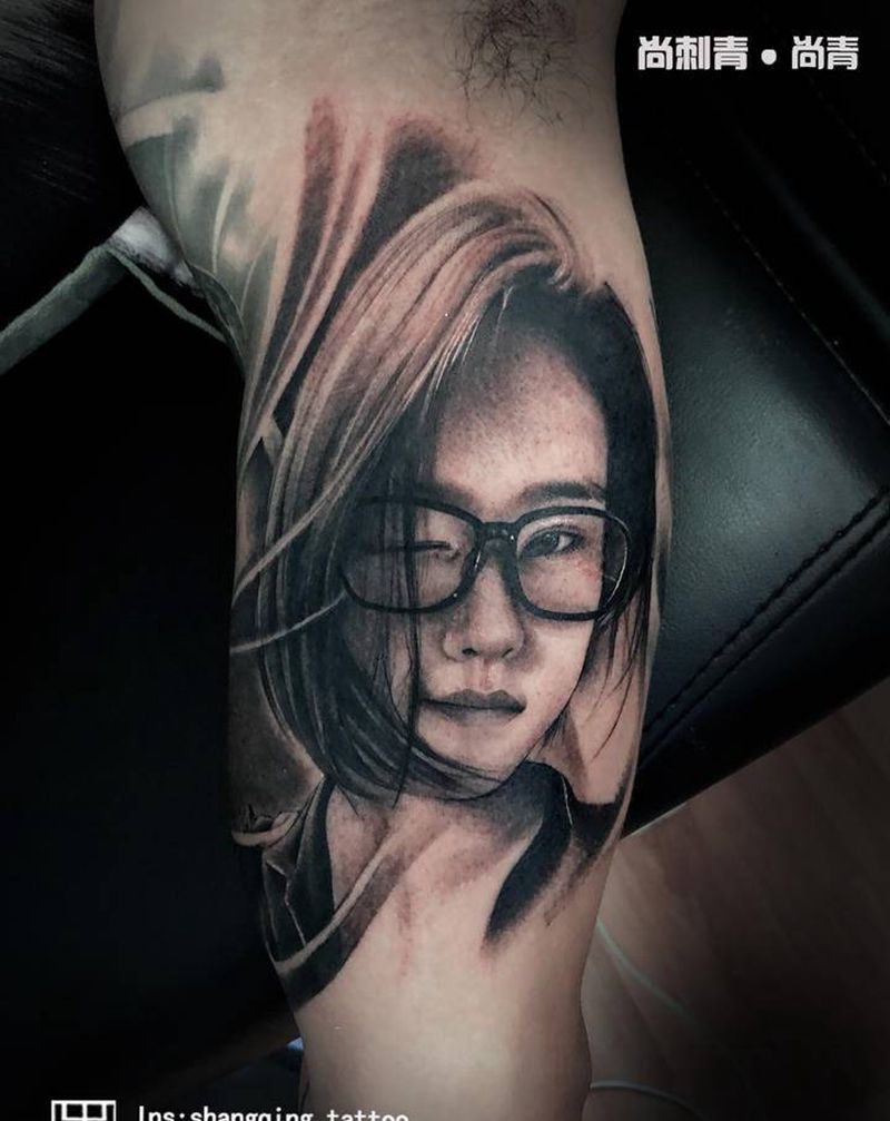 肖像纹身图片_手臂腿部欧美写实New School纹身图案