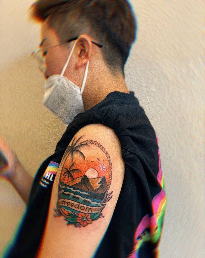 old school纹身图片_肩部Old School纹身图案