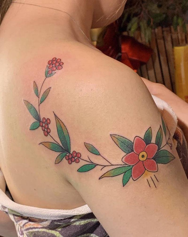 Old    School纹身图片_肩部Old School纹身图案