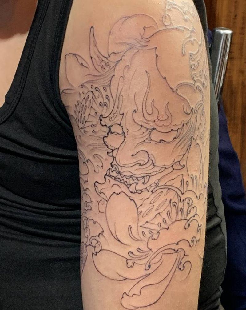 般若纹身图片_手臂新传统纹身图案