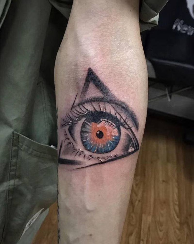 眼睛纹身图片_手臂纹身图案