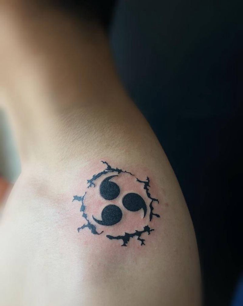 天之咒印纹身图片_肩部图腾火影纹身图案