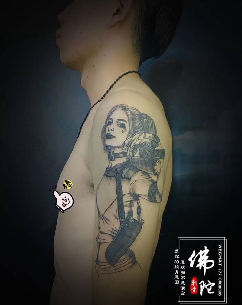 哈莉奎茵纹身图片_手臂纹身图案