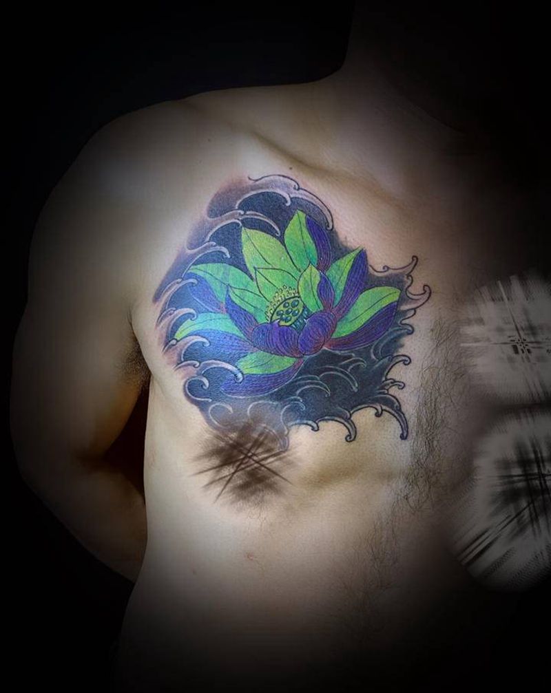 遮盖纹身图片_胸部新传统纹身图案