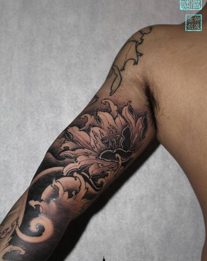 作品更新纹身图片_手臂新传统纹身图案