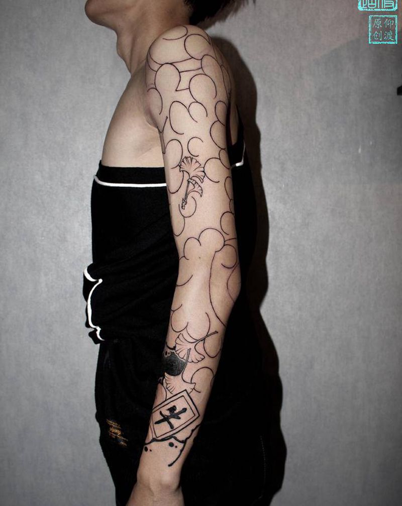 日式老传统/仰渡作品纹身图片_手臂老传统纹身图案