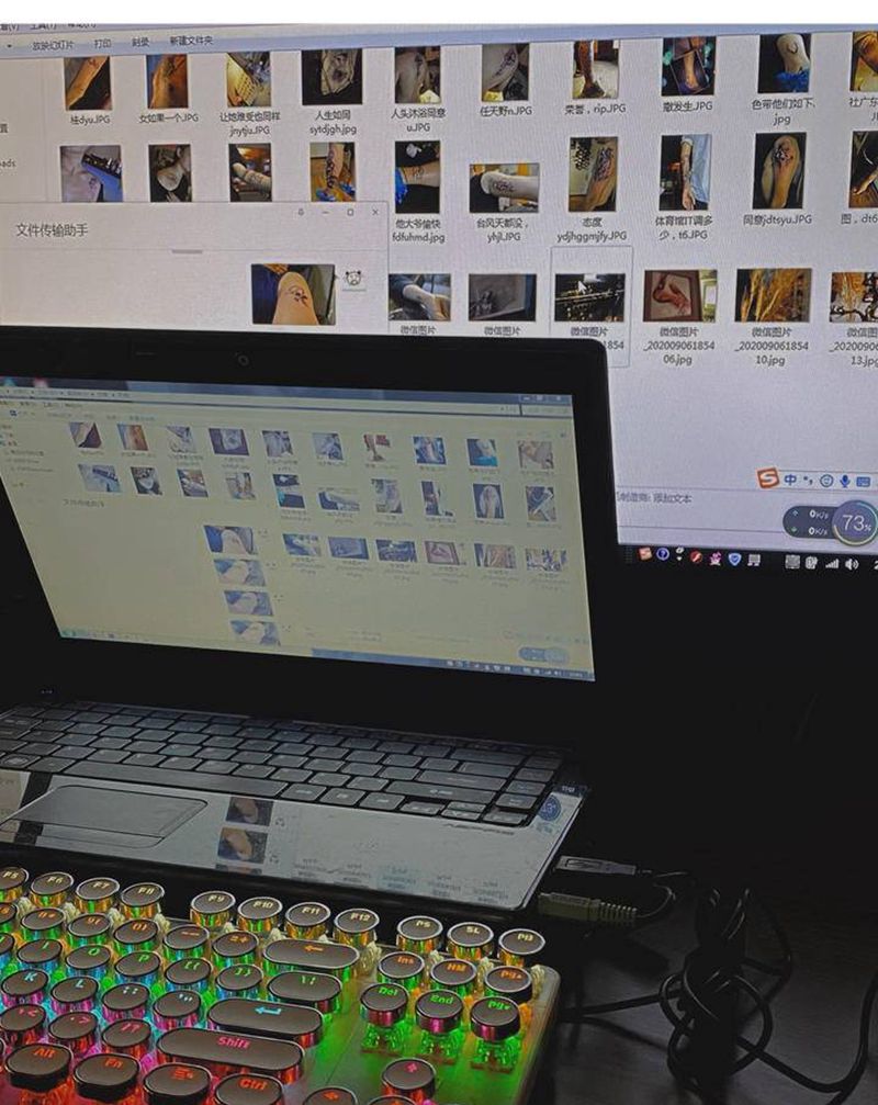 工作中纹身图片_工作纹身图案