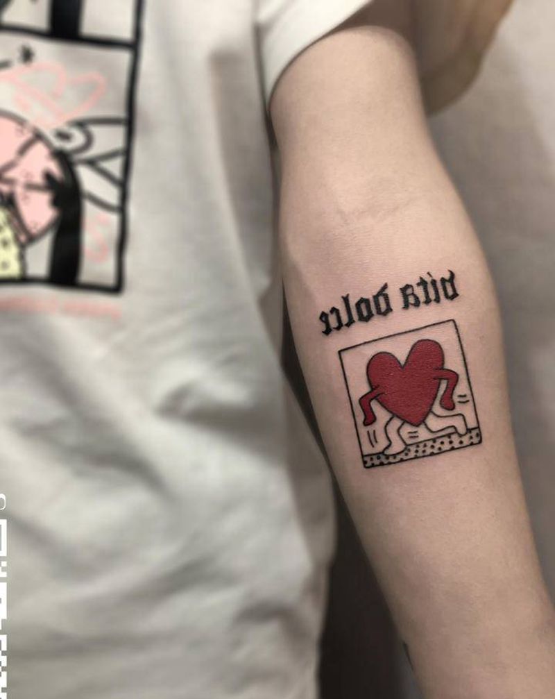 权志龙同款纹身图片_手臂几何纹身图案