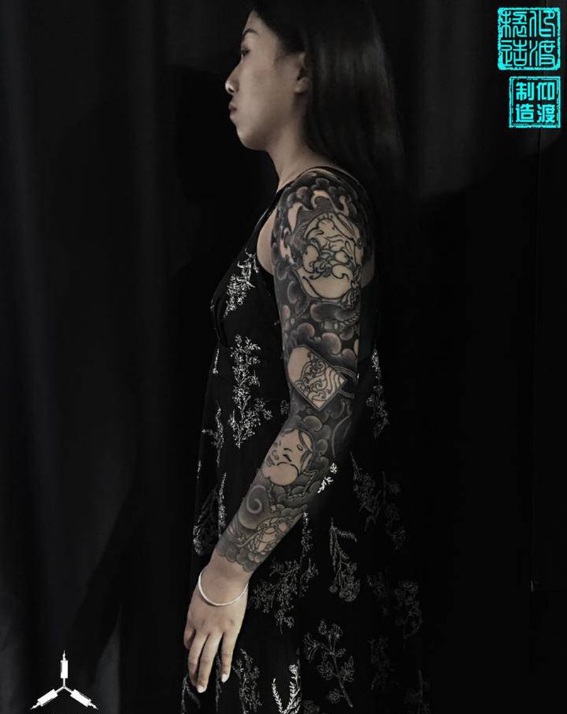 进度更新！纹身图片_手臂老传统原创纹身图案