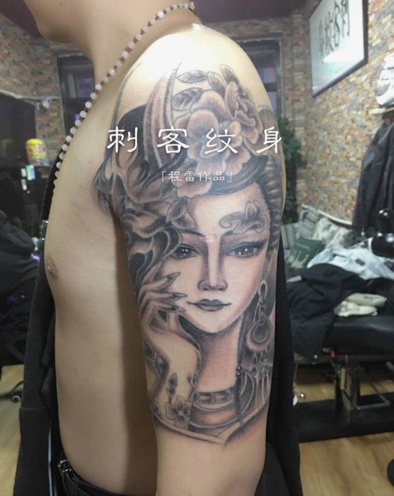 艺妓纹身图片_手臂纹身图案