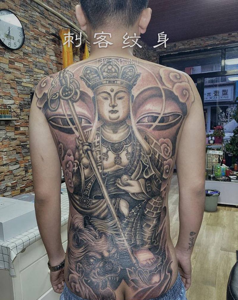 唐僧纹身图片_背部纹身图案